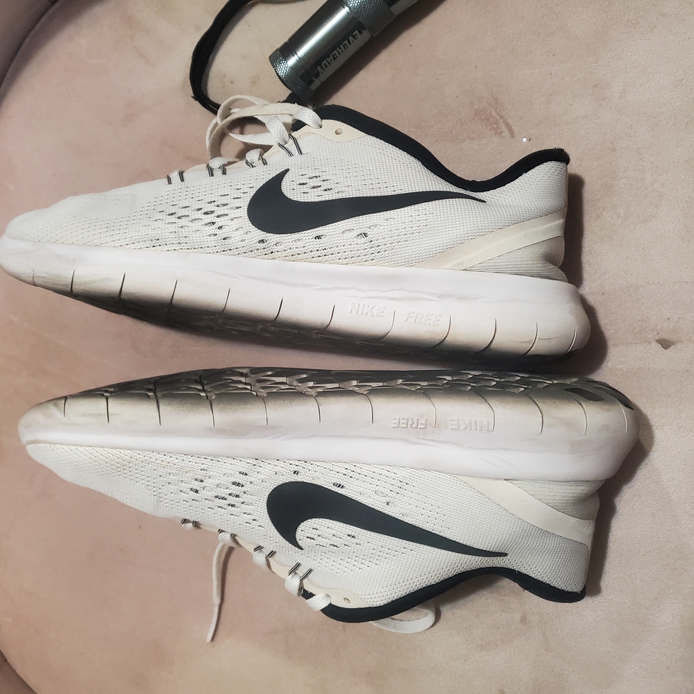 Nike White and Black Running Shoes